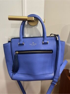 kate spade Chester Street Allyn Blue Pebbled Leather Satchel with Tassel